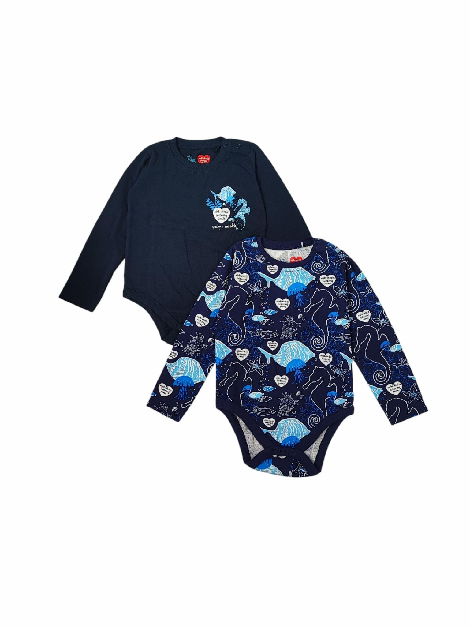 Набір дитячих боді для малюків Dada 80 см 2 шт. Темно-синій (24111501C)