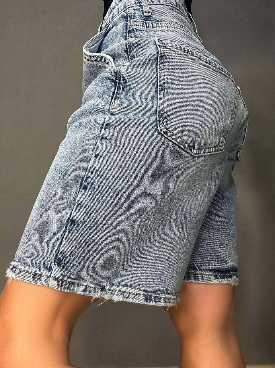 Шорты женские джинсовые G'she 601 бермуды косые карманы свободный крой средняя длина р. 27 Светло-синий (3972) - фото 5 Шорты женские джинсовые G'she 601 бермуды косые карманы свободный крой средняя длина р. 27 Светло-синий (3972) - фото 5