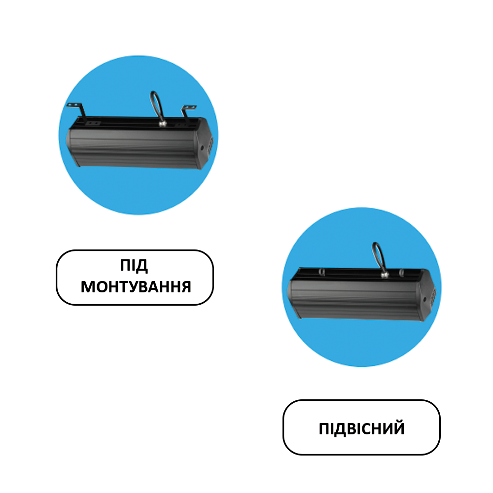 Лінійний світильник промисловий вологозахищений підвісний PYRAMID-150 6400К 150Вт типу High Bay (063-010-0150-010) - фото 3