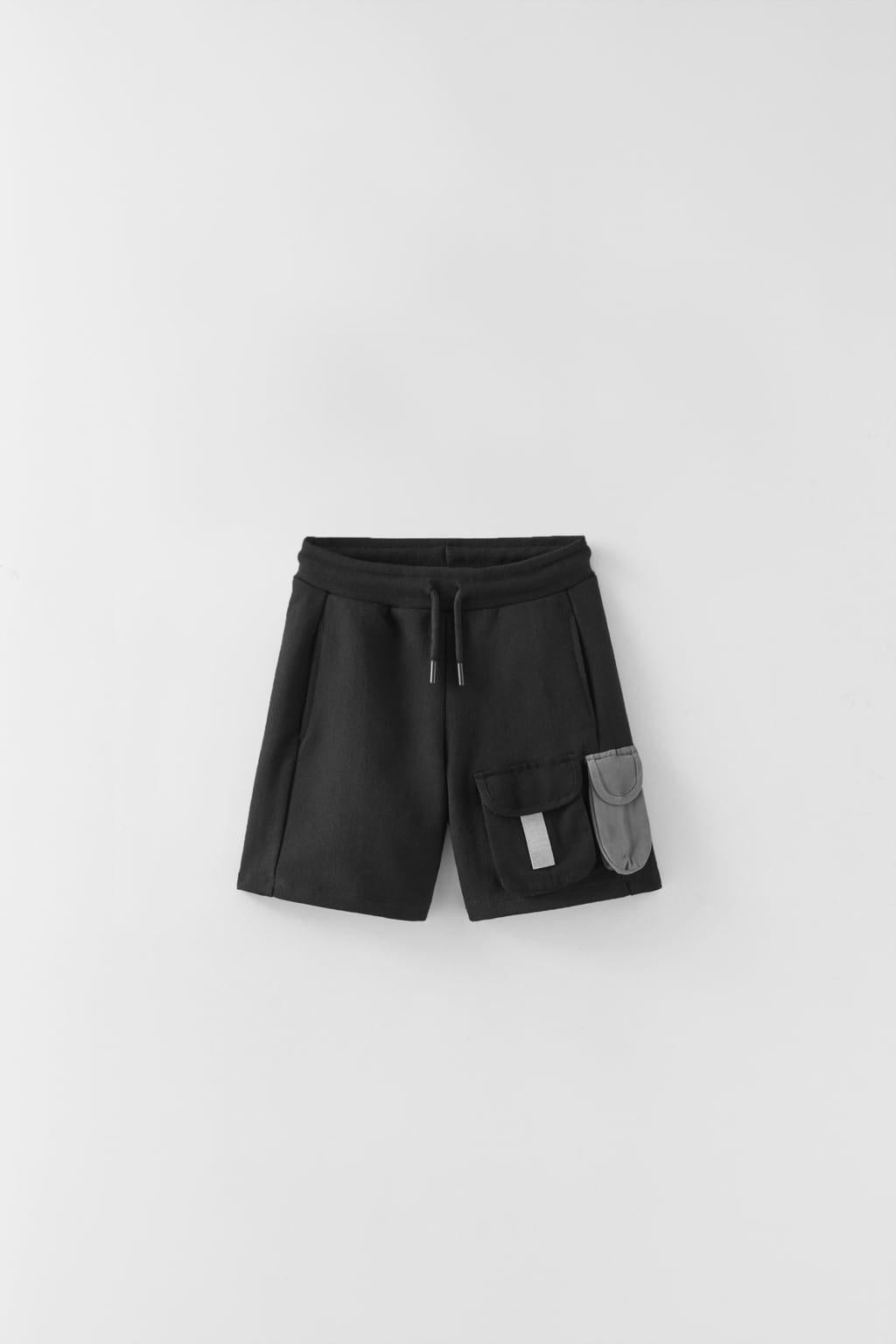 Шорты с карманами для мальчика Zara 152 см Черный (5372674800)