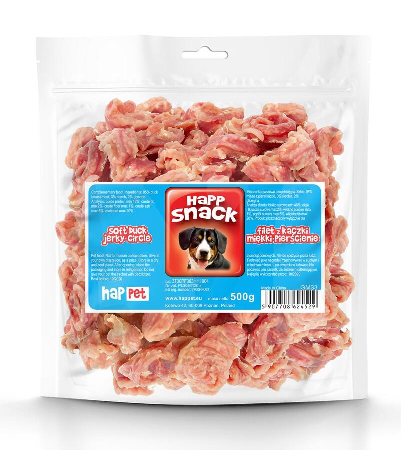 Кружечки з м'яса качки Happet Snack ласощі для собак 500 г (GM33 5907708624529)
