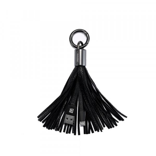 Кабель Remax RC-053i USB Lightning Tassel Ring 15 см Черный (6954851260141)