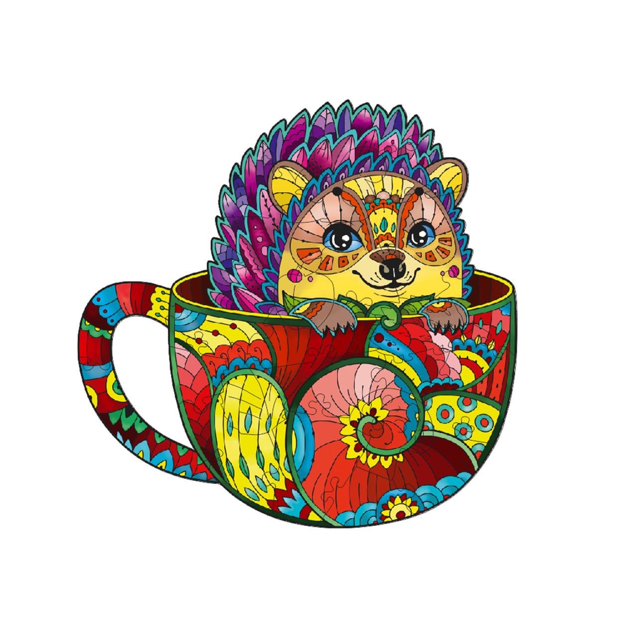 Пазл деревянный Ёж в чашке А4 (576) - фото 2 Пазл деревянный Ёж в чашке А4 (576) - фото 2