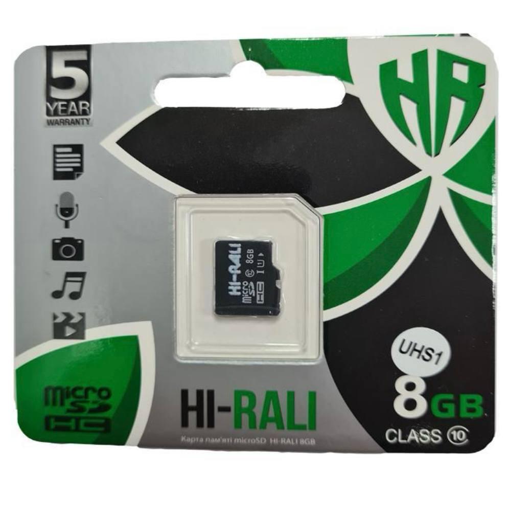 Карта памяти microSDHC Hi-Rali 8 Гб UHS-1 10 class Black (м00099)