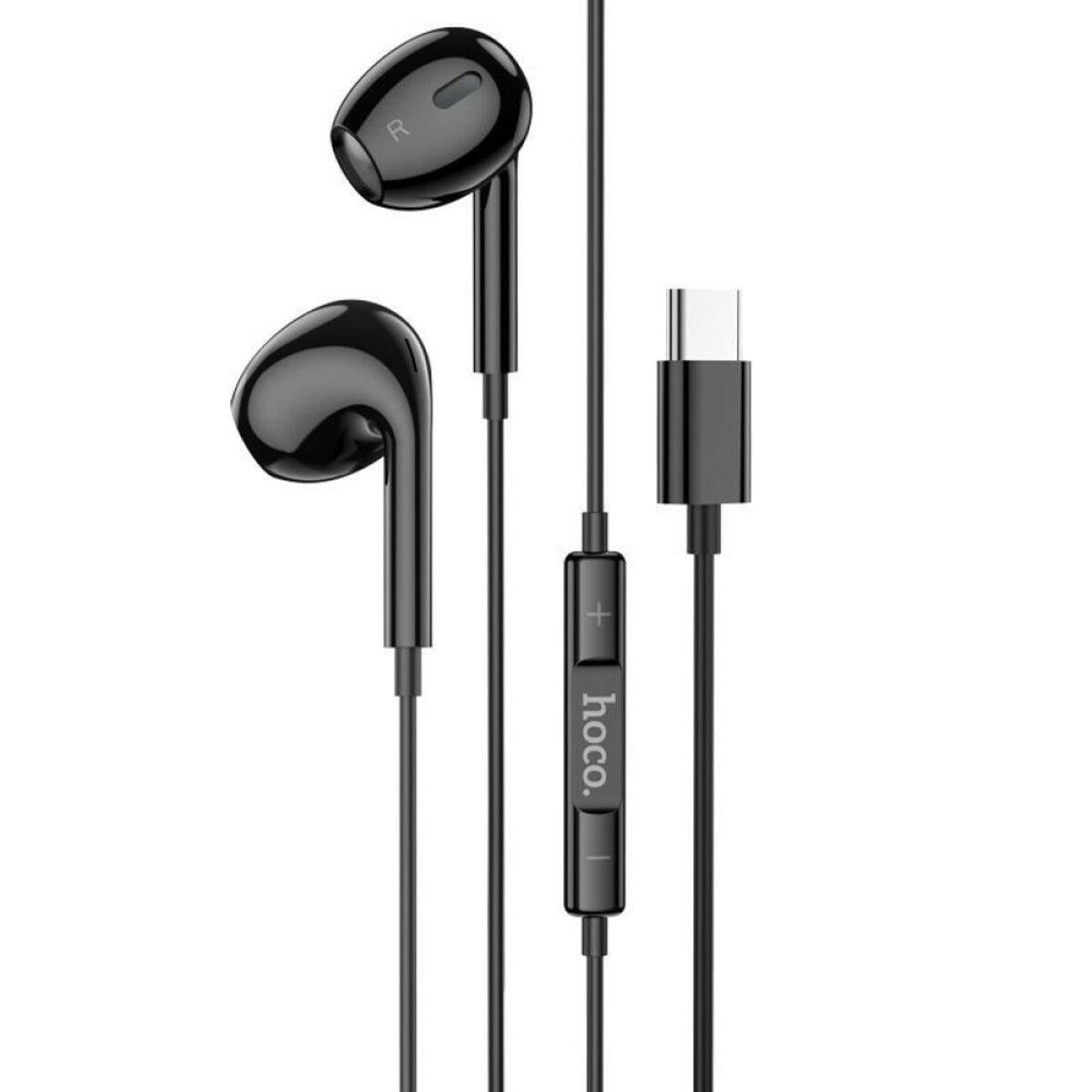 Наушники проводные Hoco M101 Max Crystal grace Type-C wire-controled digital earphones with microphone Black (573171)