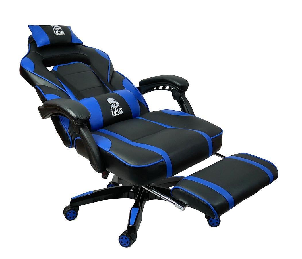 Кресло компьютерное DEUS Large Черный/Синий (10195951)