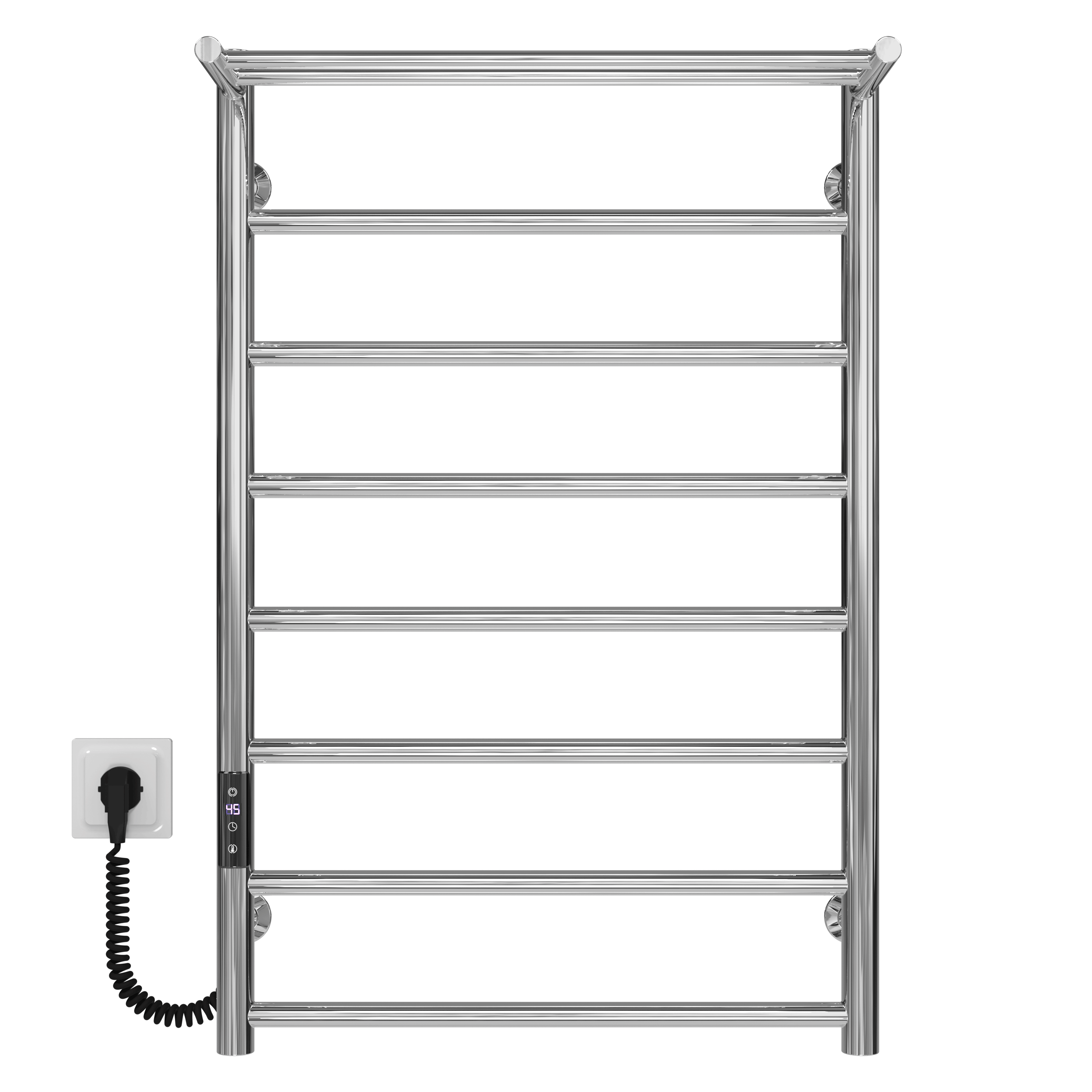 Полотенцесушитель электрический Deffi Терма П8 JD03 левое подключение нержавеющая сталь 500х800 мм Хром (C.TE.80.50.8.E.C.L.1)