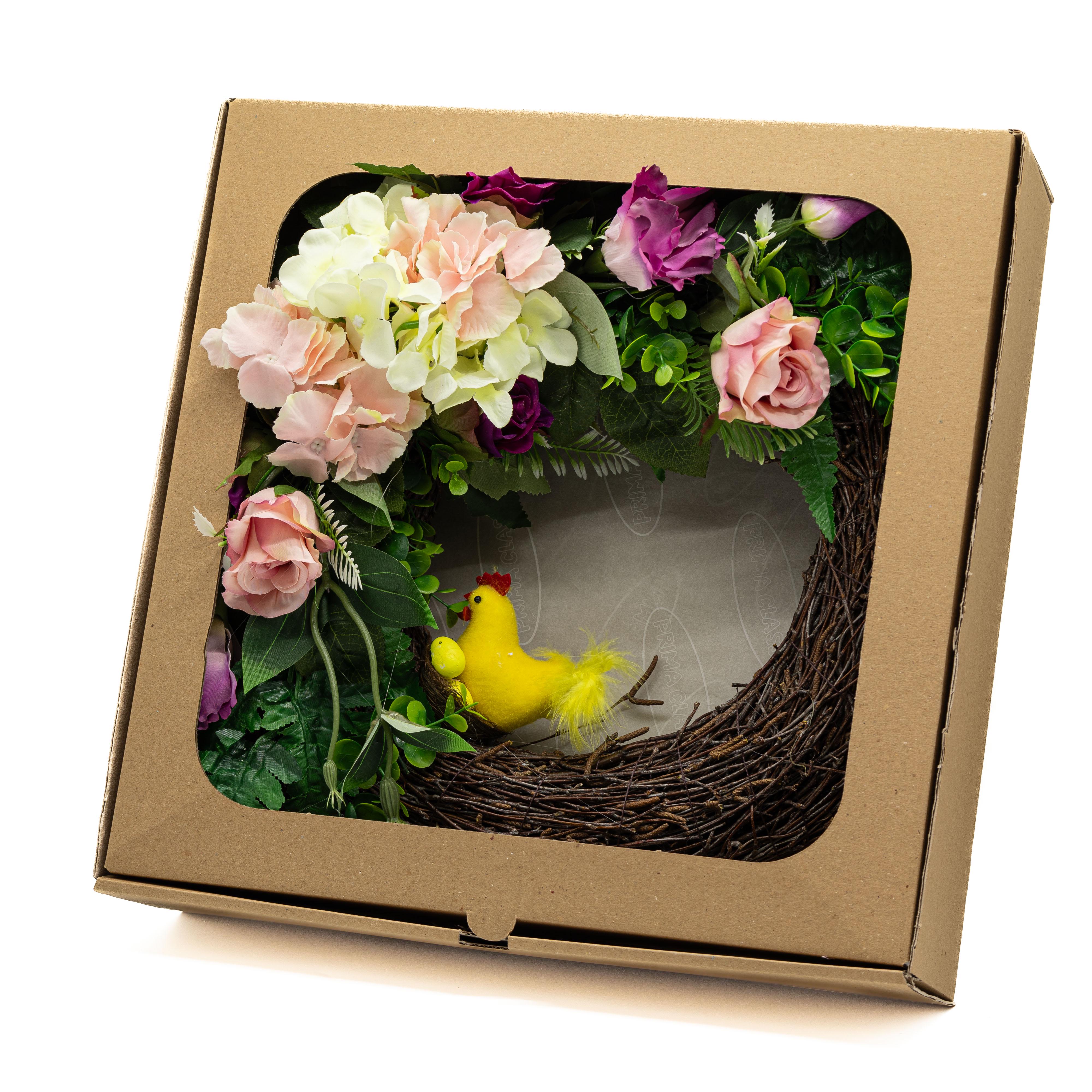 Пасхальный венок ДАЙС из прутьев с искусственными цветами розовыми и сиреневыми с цыпленком 40 см (ВБ4004К) - фото 2 Пасхальный венок ДАЙС из прутьев с искусственными цветами розовыми и сиреневыми с цыпленком 40 см (ВБ4004К) - фото 2