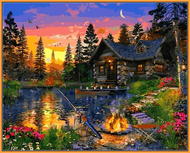 Картина по номерам Babylon Вечерняя рыбалка 40x50 см (NB1285R)