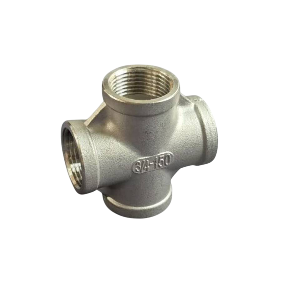 Хрестовина різьбова Ду20 рівнопрохідна н/ж сталь AISI304 ВР BSPP Class 150 3/4" (29203368) - фото 1 Хрестовина різьбова Ду20 рівнопрохідна н/ж сталь AISI304 ВР BSPP Class 150 3/4" (29203368) - фото 1