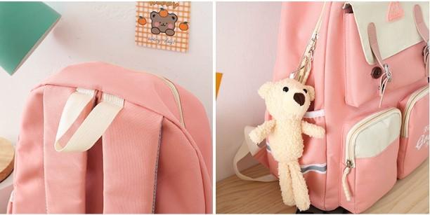 Рюкзак шкільний для дівчинки Good 5в1 шоппер/пенал/сумочка/гаманець Рожево-білий (DR017870) - фото 9