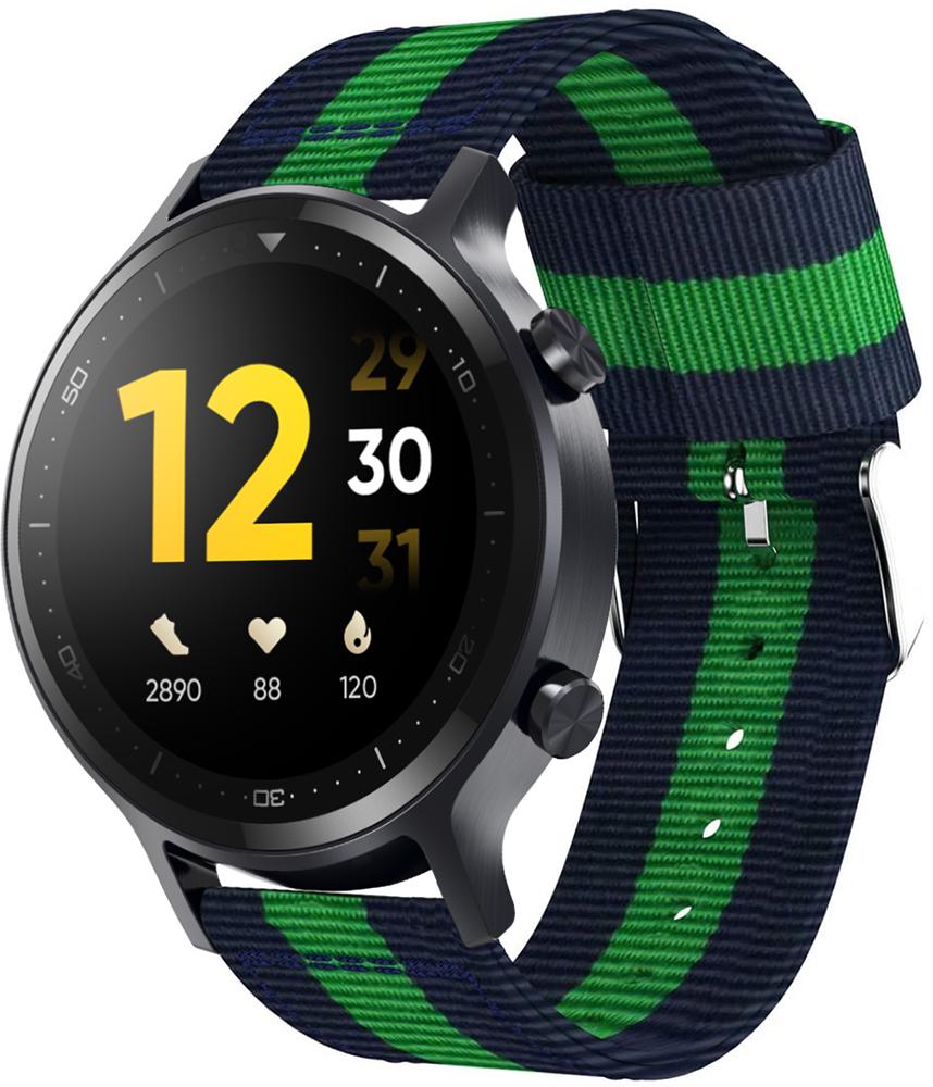 Ремешок тканевый Canvas для Realme Watch S Blue/Green (22632)
