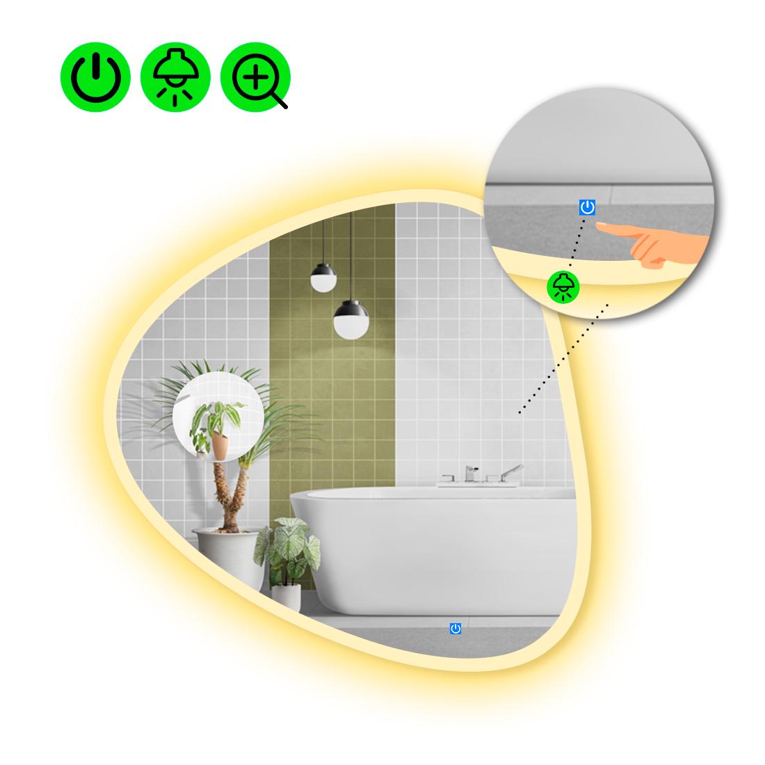 Зеркало с LED подсветкой Nuvola 3 с сенсором 140x140 см