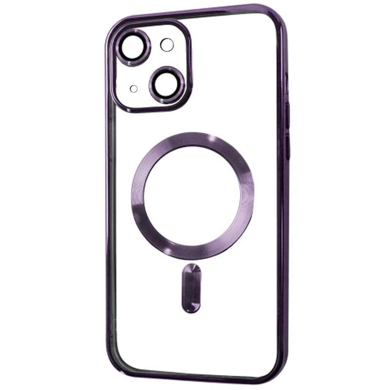 Хромированный Чехол Magnetic с Технологией MagSafe + защита камеры для Apple iPhone 14 (6.1") Purple