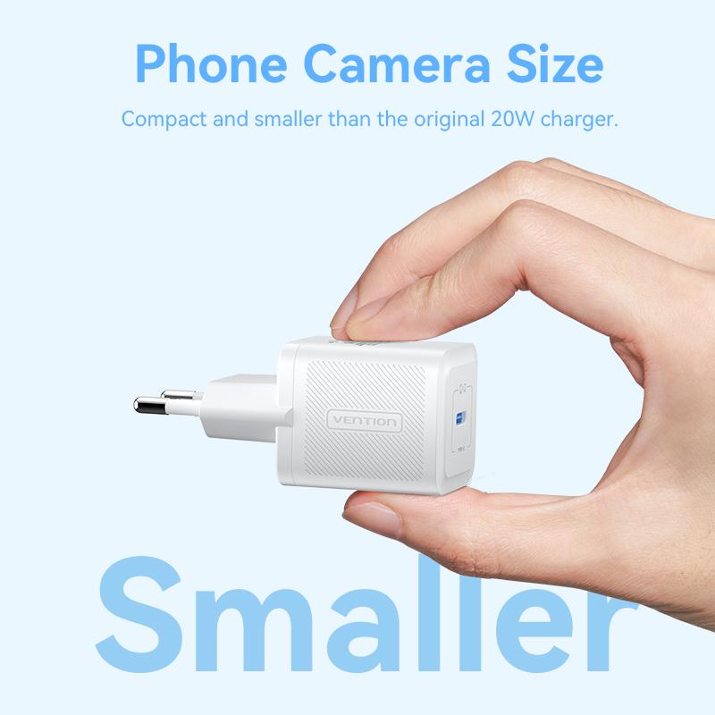 Зарядное устройство для Vention 20W GaN III Type-C 1C EU быстрая зарядка 20Вт Белый (FEPW0-EU) - фото 5