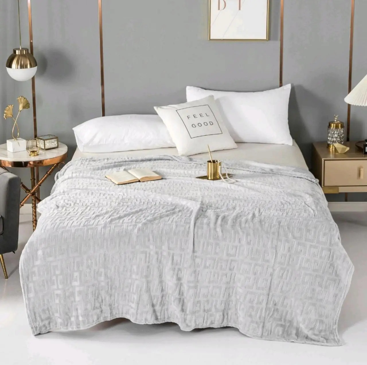 Плед-покрывало микрофибра 200х230 см Светло-серый (f261f3fd) Плед-покрывало микрофибра 200х230 см Светло-серый (f261f3fd)