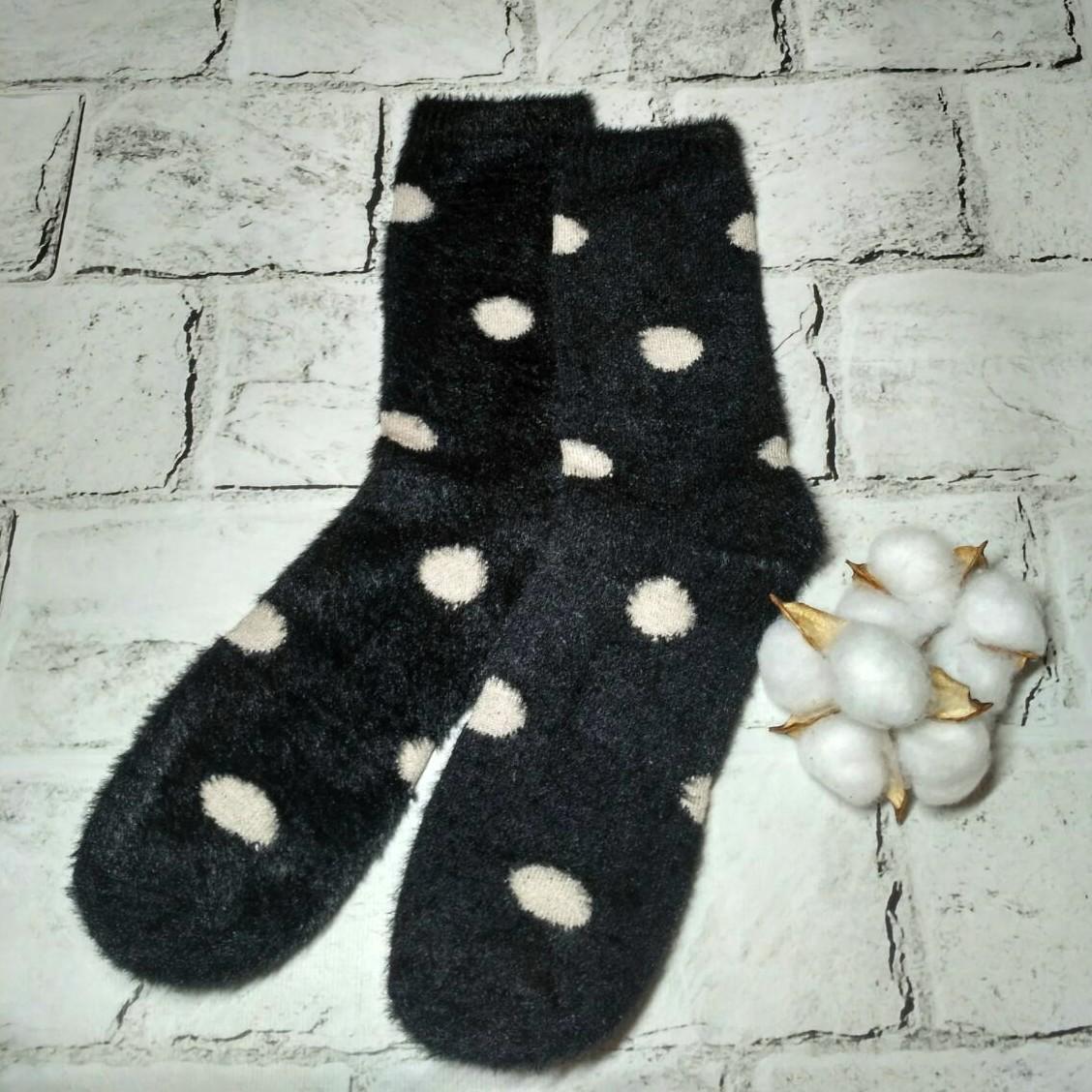 Термоноски женские высокие Горох норка/кашемир р. 36-40 Черный (BJ6624-4)