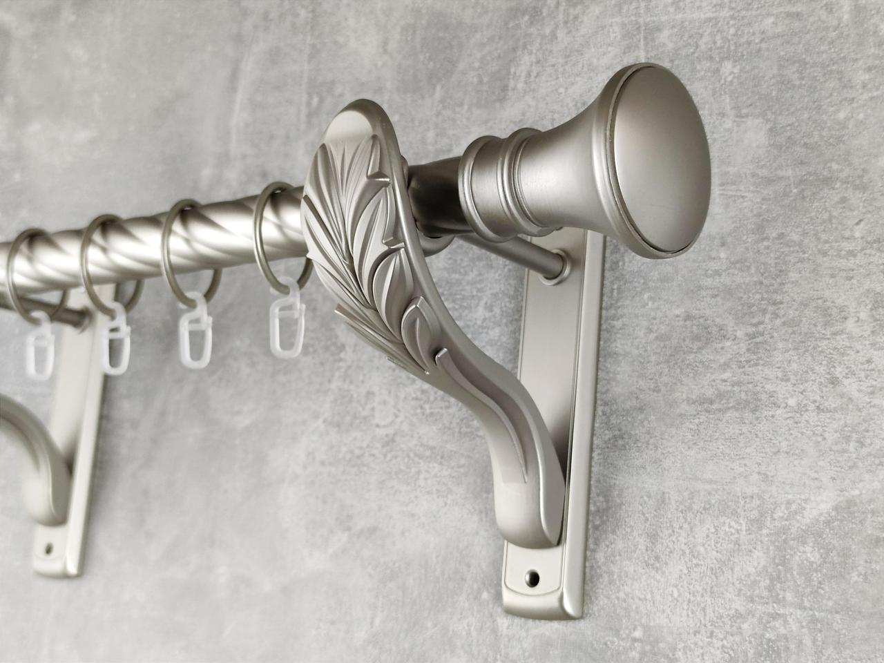 Карниз MStyle металлический для штор однорядный Люксор 25 мм крученый 240 см Сатин (5011339)