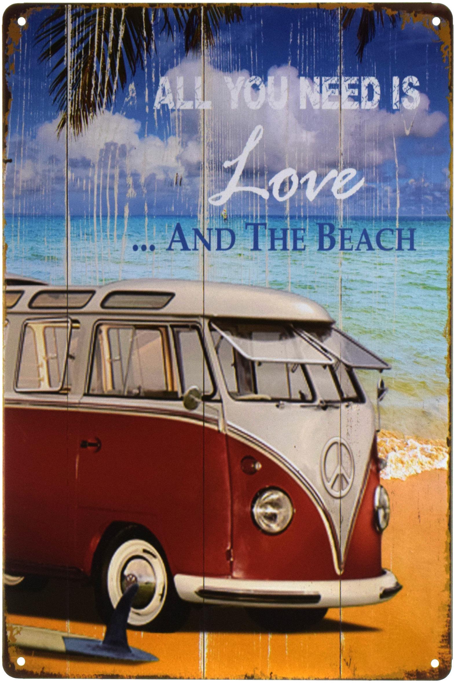 Табличка металлическая Volkswagen Red 20x30 см