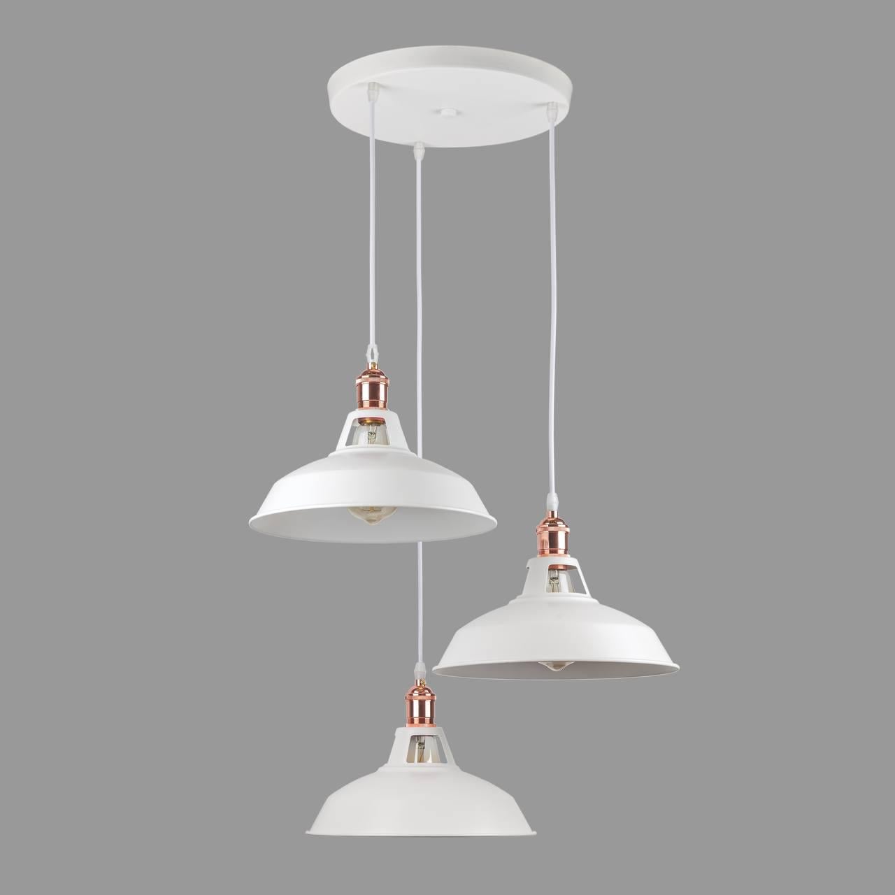 Люстра с тремя подвесами лофт Белый (52-6857F-3M WH (300)