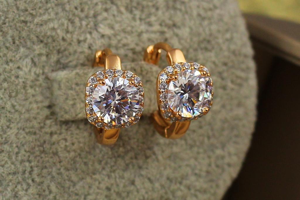 Серьги Xuping Jewelry Белый принц 1,5 см Золотистый (1922011418)