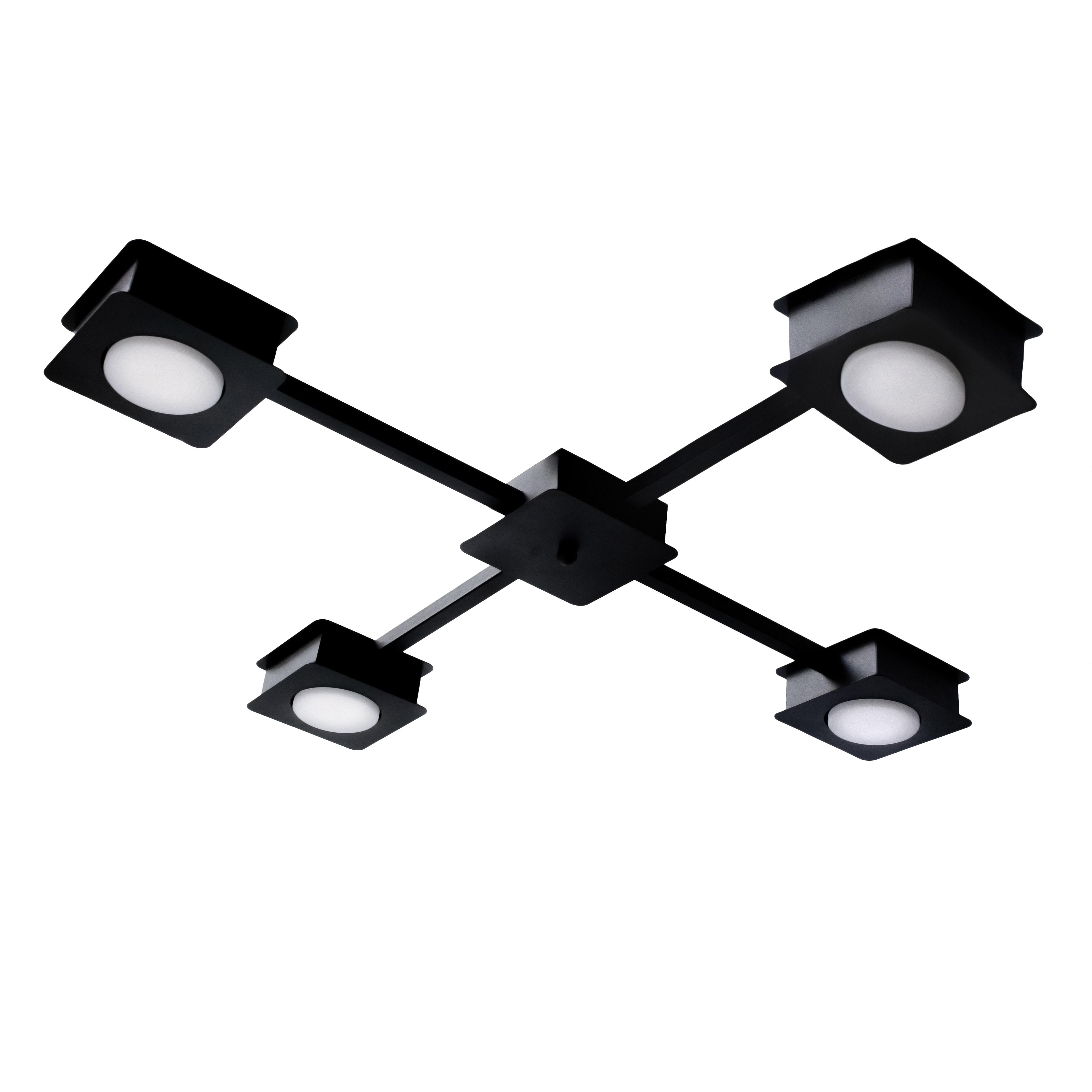 Люстра стельова MSK Electric Space NL 12040-4 BK на чотири плафони під лампи GX53 Чорний