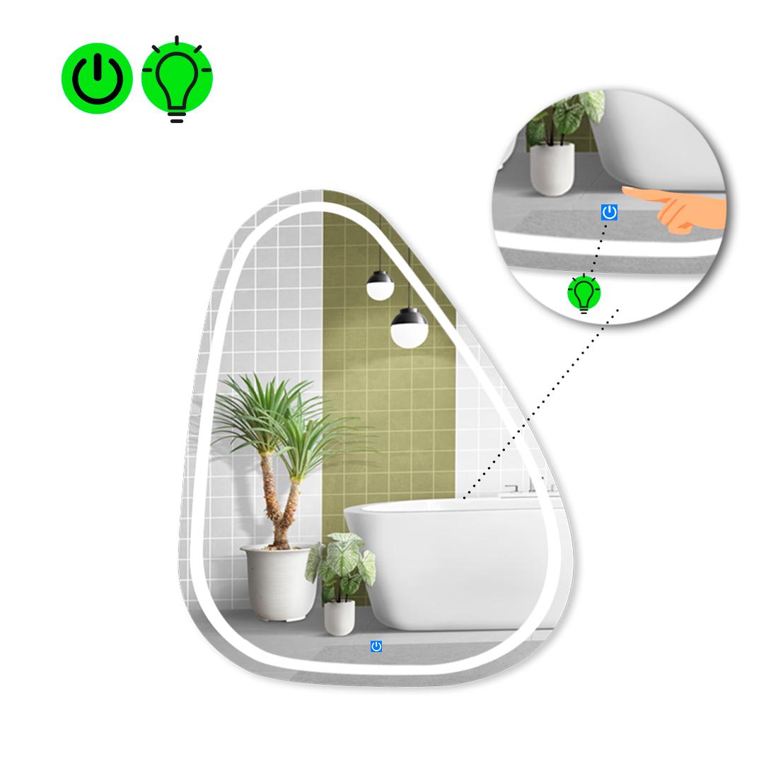 Зеркало с LED подсветкой Doccia 1 с сенсорной кнопкой управления 80x64 см (8737086)