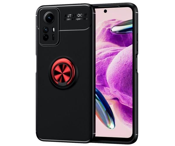 Чехол Auto Focus C-KU 360 Rotating Ring для Xiaomi Redmi Note 12S Черная с красным