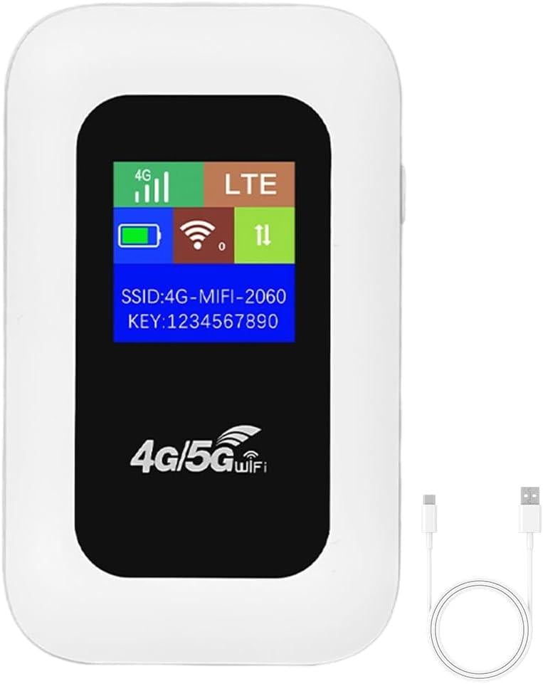 Роутер портативный 4G LTE Pix-Link Mobile Router PH312-E карманный Wi-Fi модем с LED дисплеем White (19179)