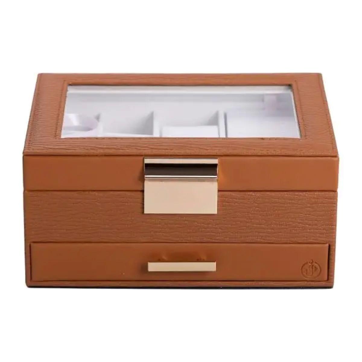 Шкатулка для украшений из экокожи 2 яруса HP-5-36BR (A-033899)