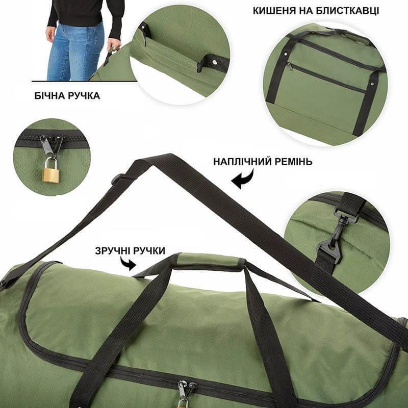 Дорожня сумка на колесах TravelZ Wheelbag 100 Liter Green (930793) - фото 4