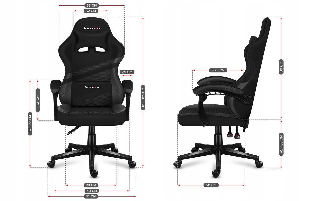 Крісло комп'ютерне Huzaro Force 4.4 Black (20662653) - фото 9