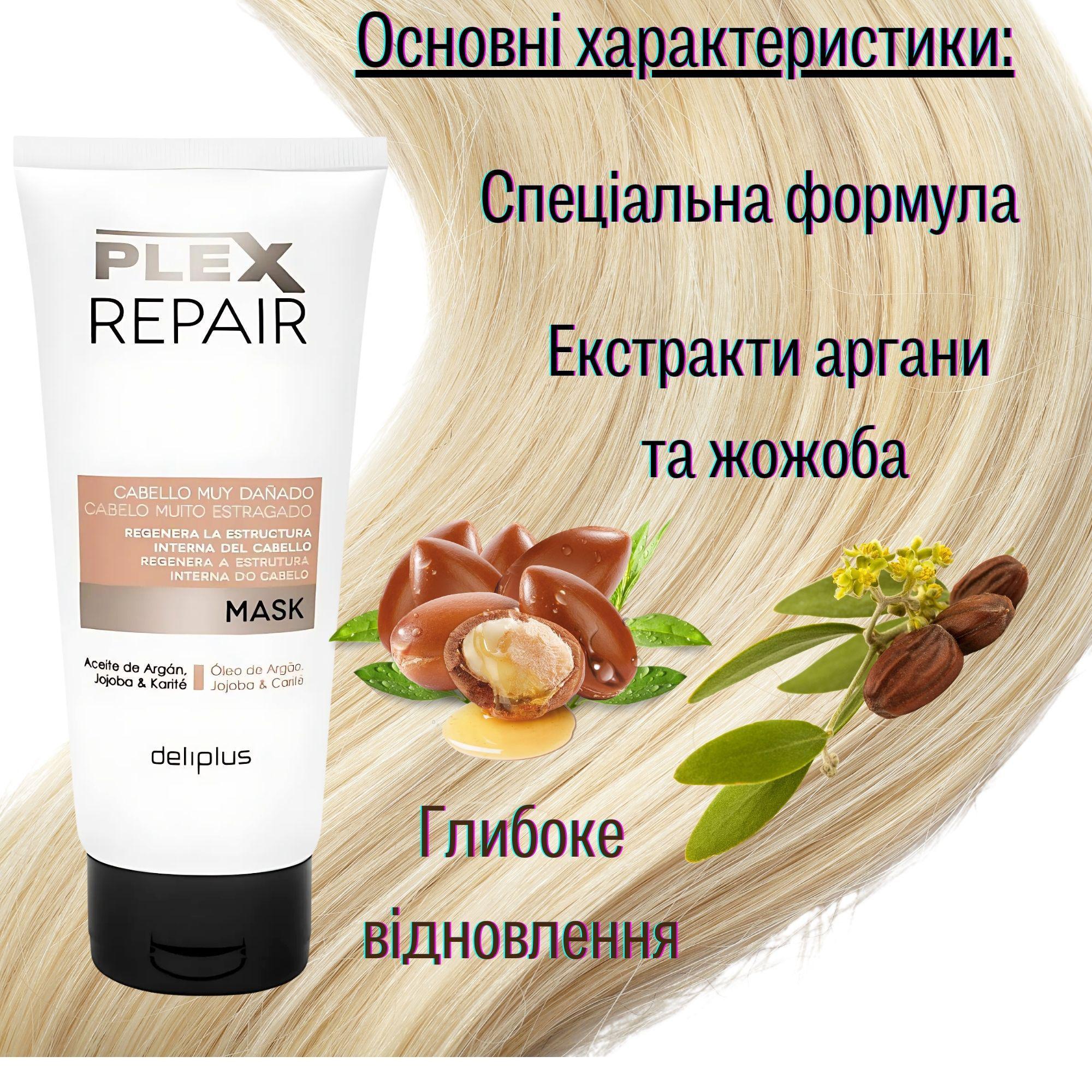 Набір шампунь та маска Plex Repair Deliplus для дуже пошкодженого волосся - фото 5