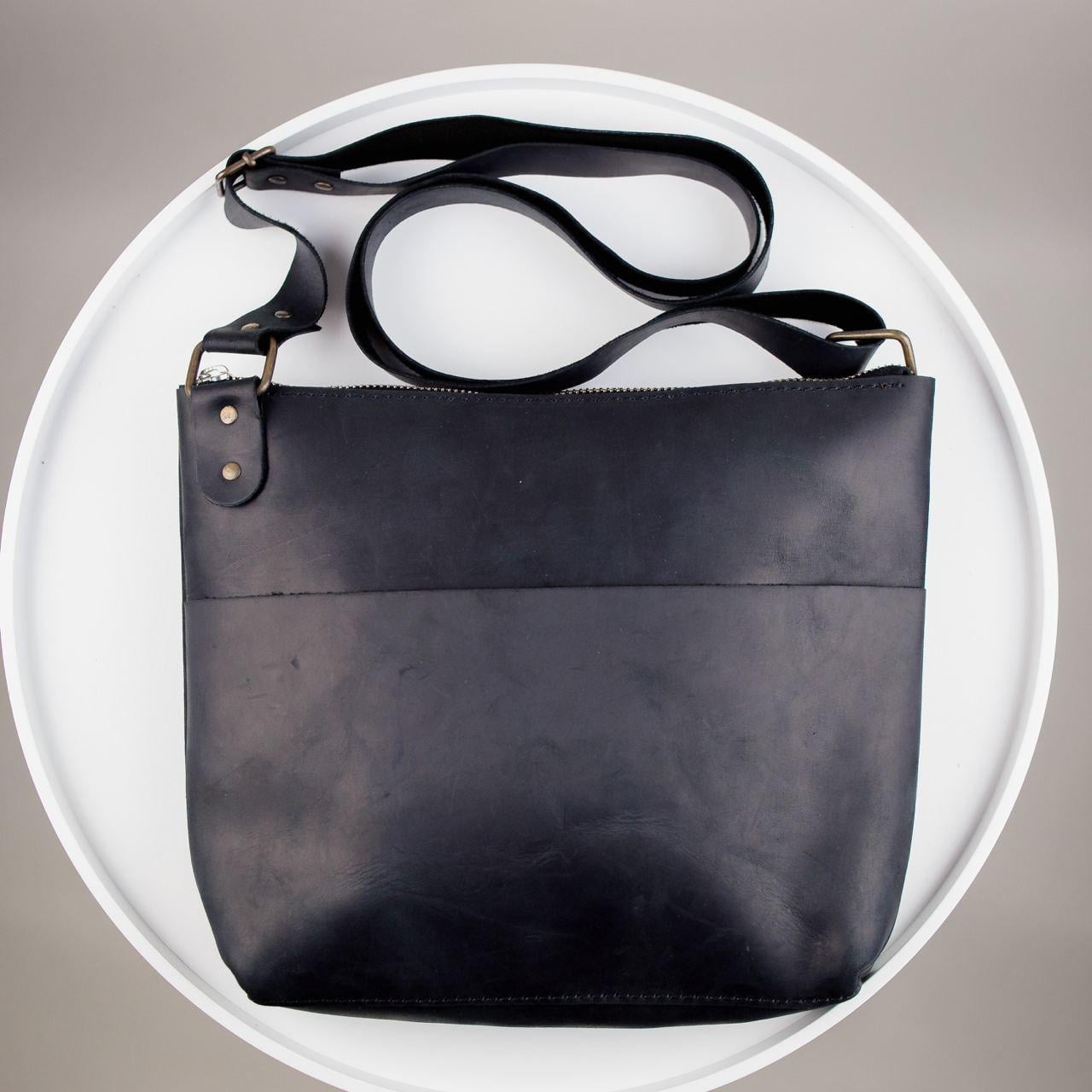 Сумка мужская через плечо Messenger кожа Черный (П1Е77070-5)