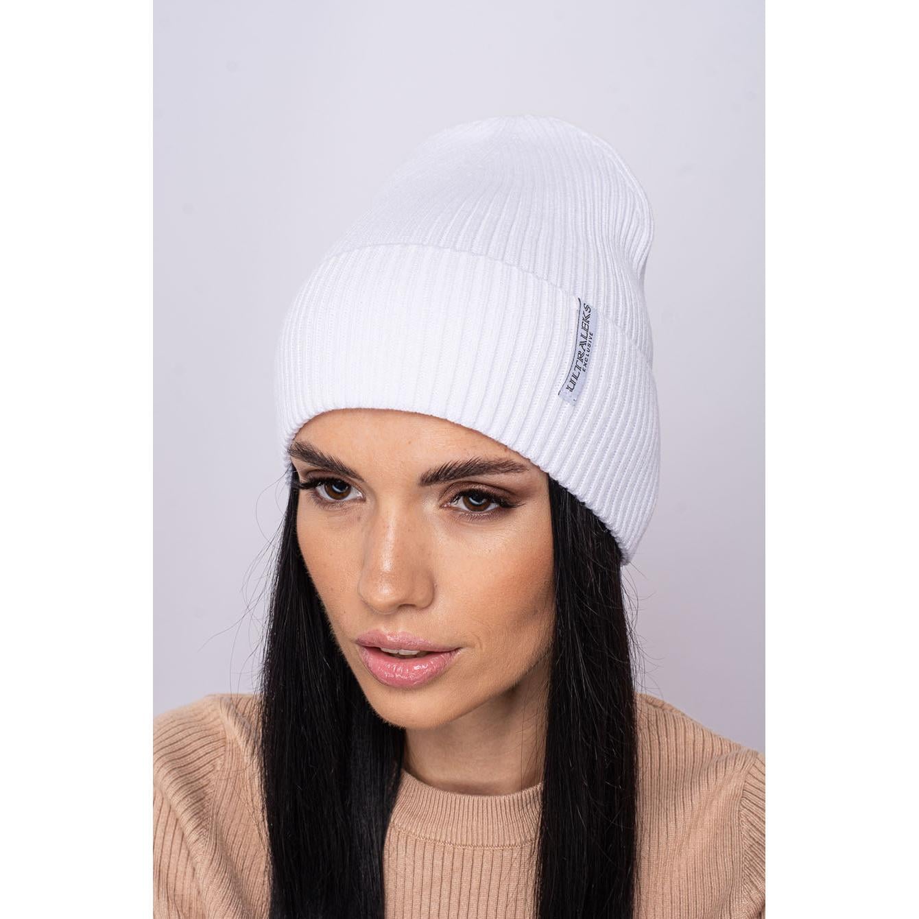 Шапка женская шерстяная Leks Этюд one size Белый