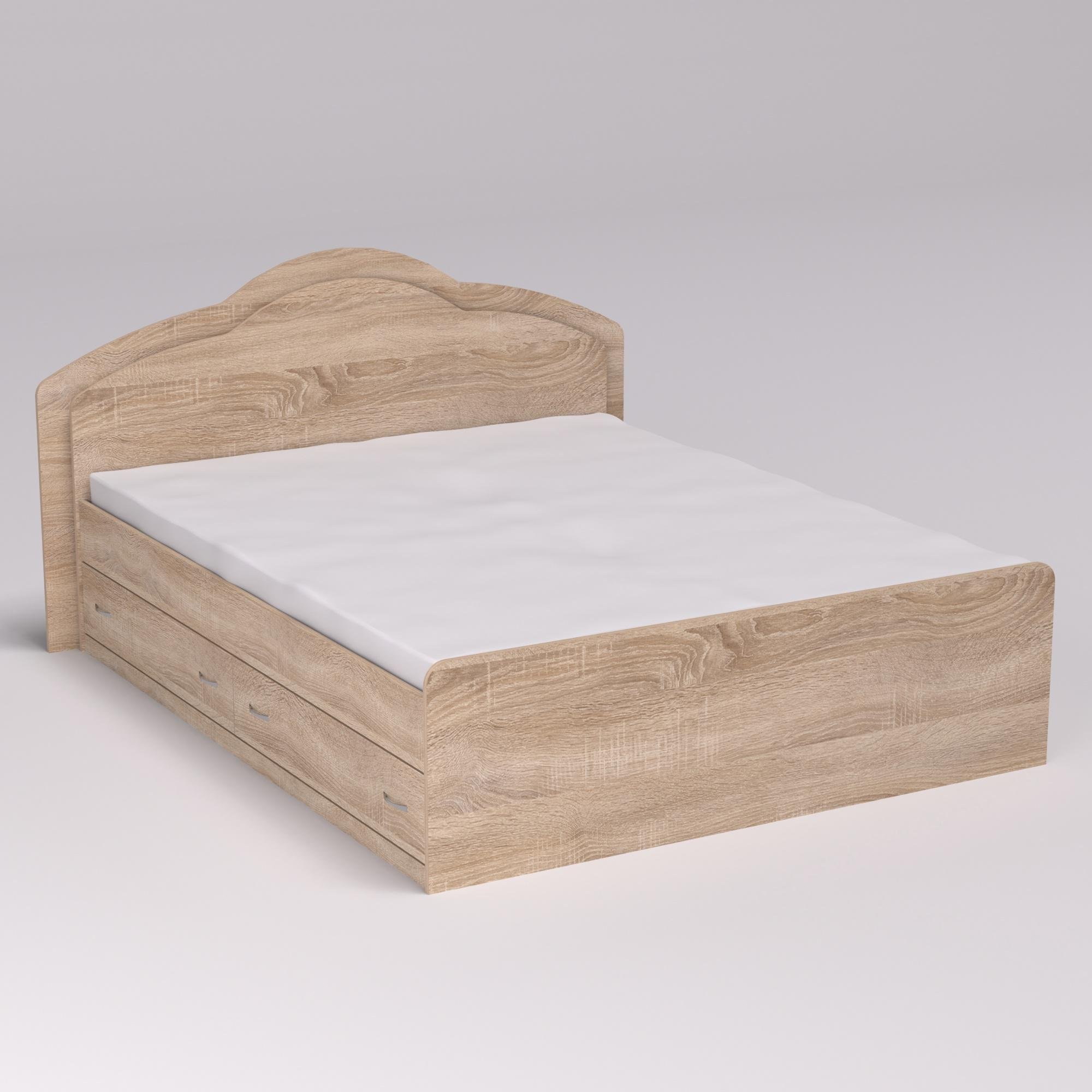 Кровать Диана двуспальная с 2-мя ящиками 2048х1810х1030 мм Дуб сонома (12127)