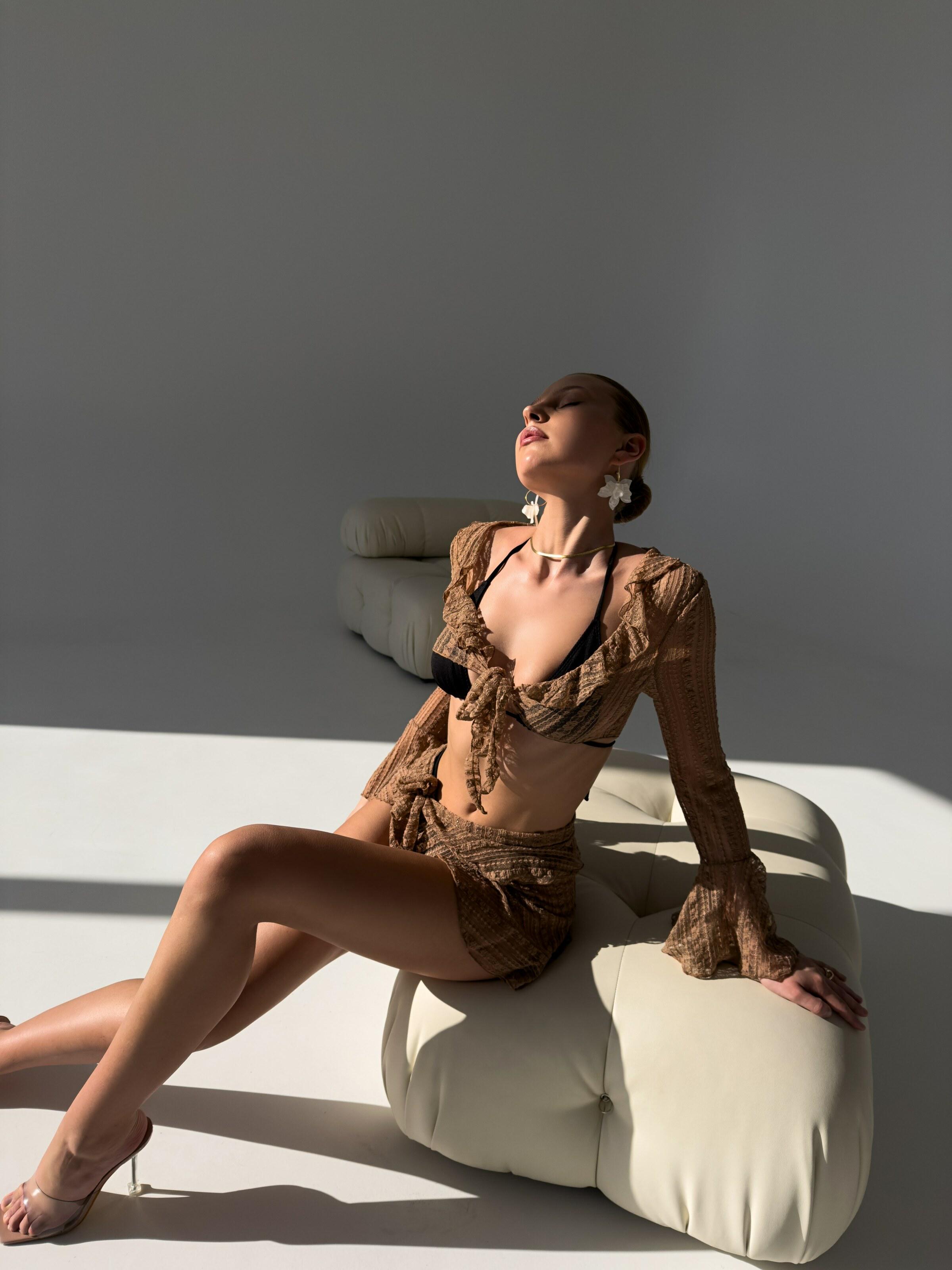 Купальник женский Nova Vega накидка/юбка/купальник M Шоколадно-черный (105-L025/2-1) - фото 7