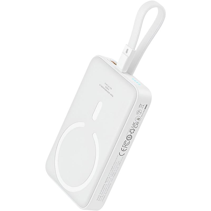 Повербанк BASEUS Magnetic Mini Wireless Fast Charge iP Edition 10000 mAh 20W with MagSafe Stellar White (P10022109223-00) - фото 4