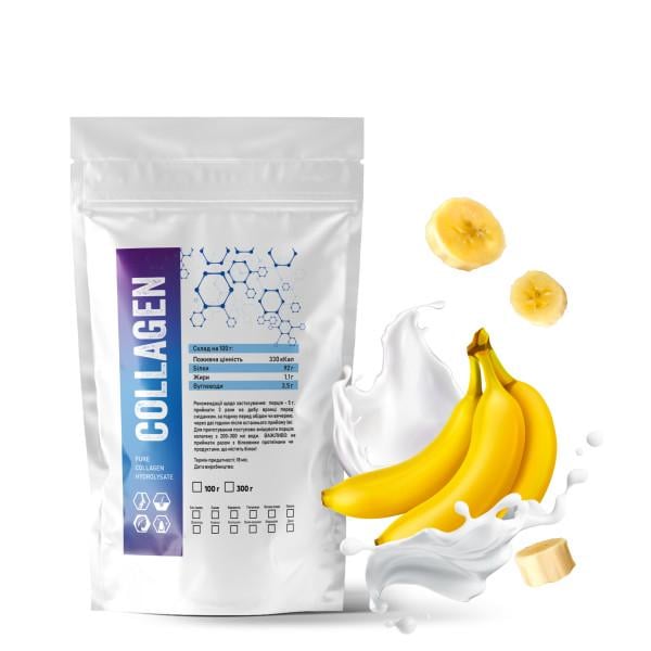 Коллаген гидролизованный в порошке Банан на 10 порций 100 г (21-125-kg-b100)
