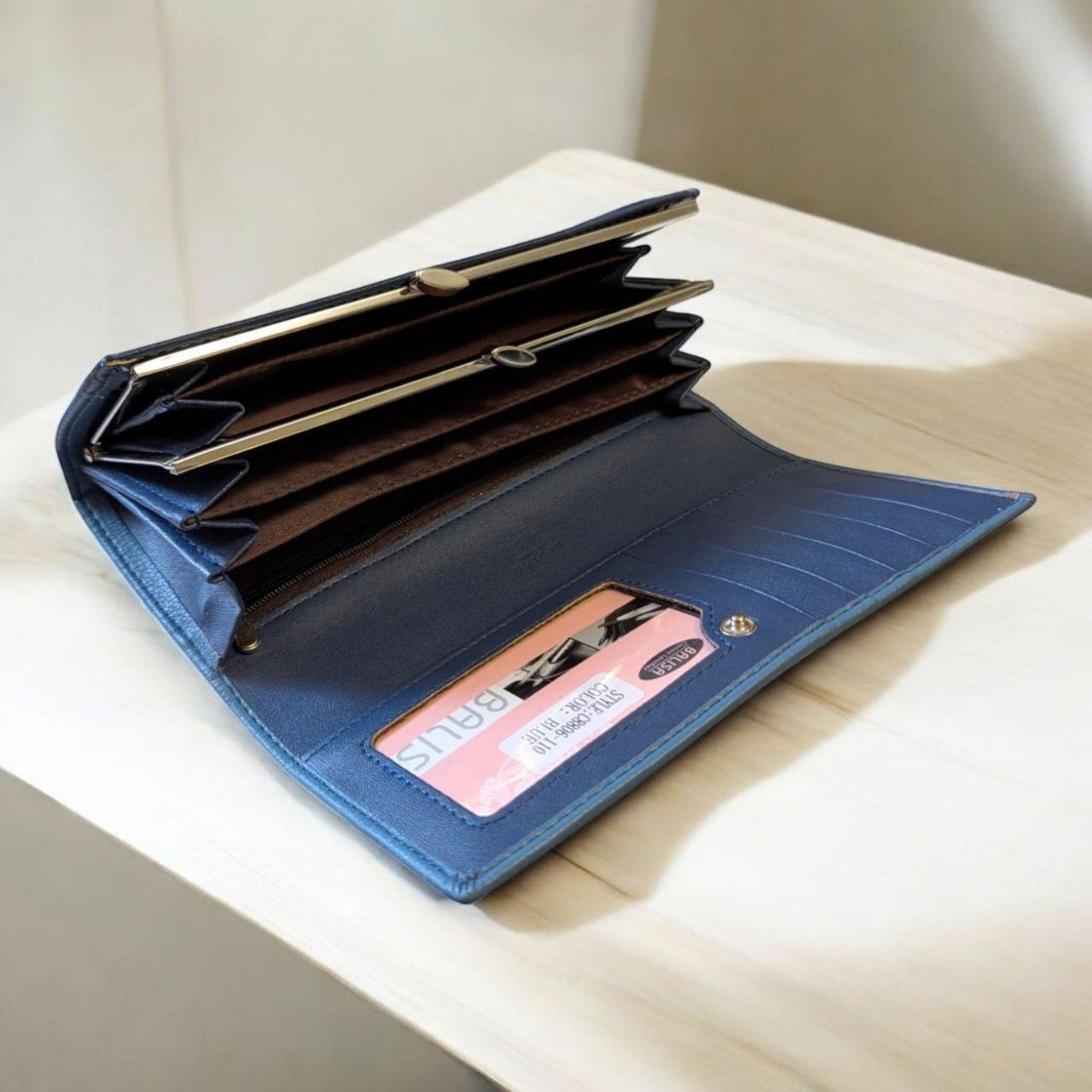 Гаманець жіночий на магніті з клямкою для дрібниці TAILIAN 19х9,5 см Блакитний (8806) - фото 4 Гаманець жіночий на магніті з клямкою для дрібниці TAILIAN 19х9,5 см Блакитний (8806) - фото 4