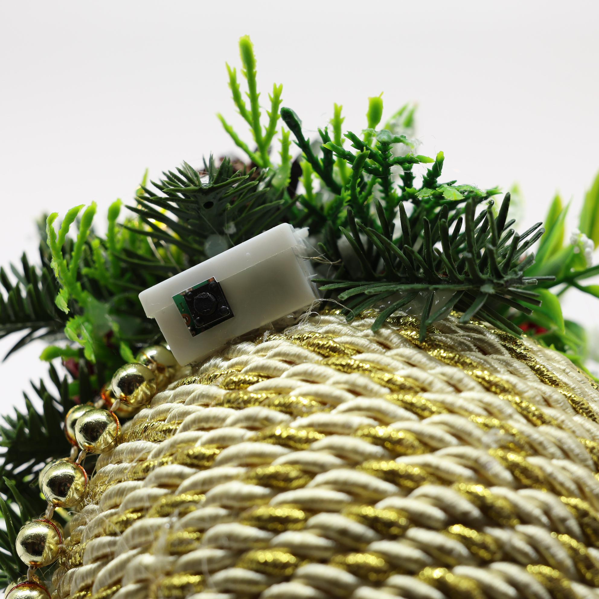 Композиция новогодняя GALA DECOR задекорированный золотистый шар 10 см (Ш1020ЛЗ) - фото 3