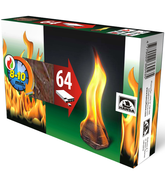 Разжигатели огня Hansa 64 кусочки