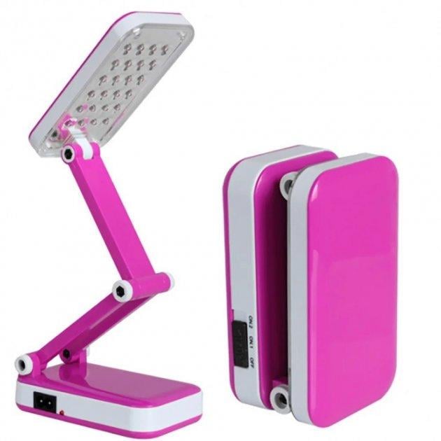 Лампа настольная Topwell 1019 c аккумулятором светодиодная складная Розовый (5387) Лампа настольная Topwell 1019 c аккумулятором светодиодная складная Розовый (5387)