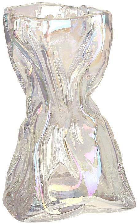 Ваза стеклянная грейс 16 см Перламутровый