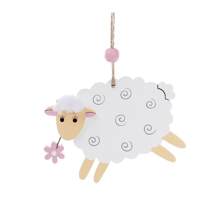 Декор великодній на підвісі BonaDi Овечка 9,5 см 2 шт Білий (781-923) - фото 2