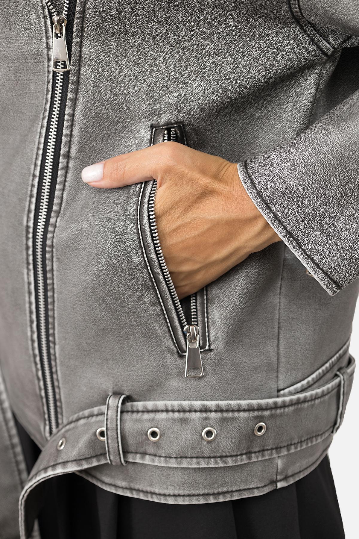 Куртка косуха жіноча р. 40 Сірий (SKT001009746) - фото 7