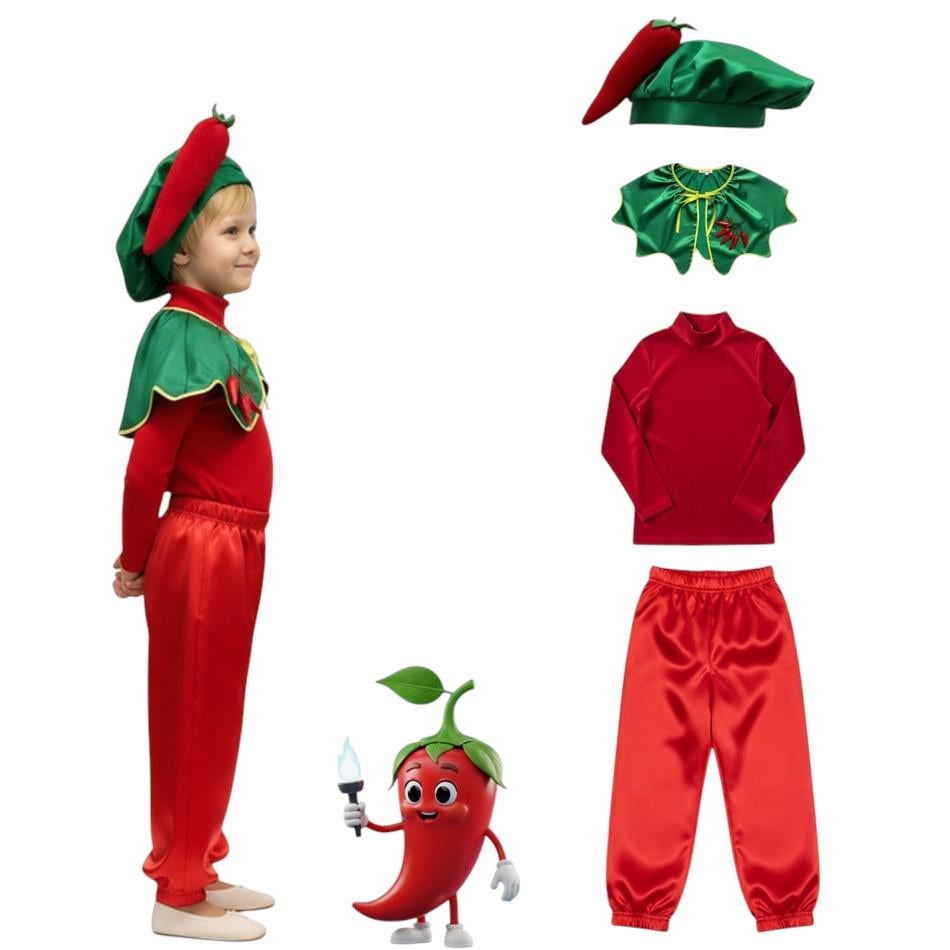 Карнавальный детский костюм Красный перец чили на рост 116-122 см - фото 2
