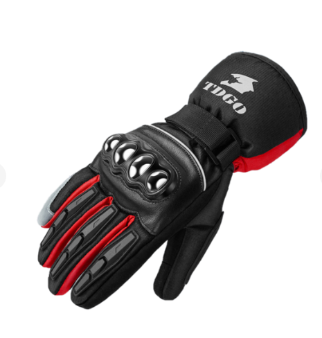Моторукавички зимові TDGO із захистом та утепленням XL Black/Red (2871121309)