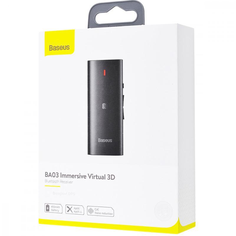 Адаптер Baseus NGBA03-01 Bluetooth 5,0 BA03 3,5 мм USB Immersive Virtual 3D Black - фото 4