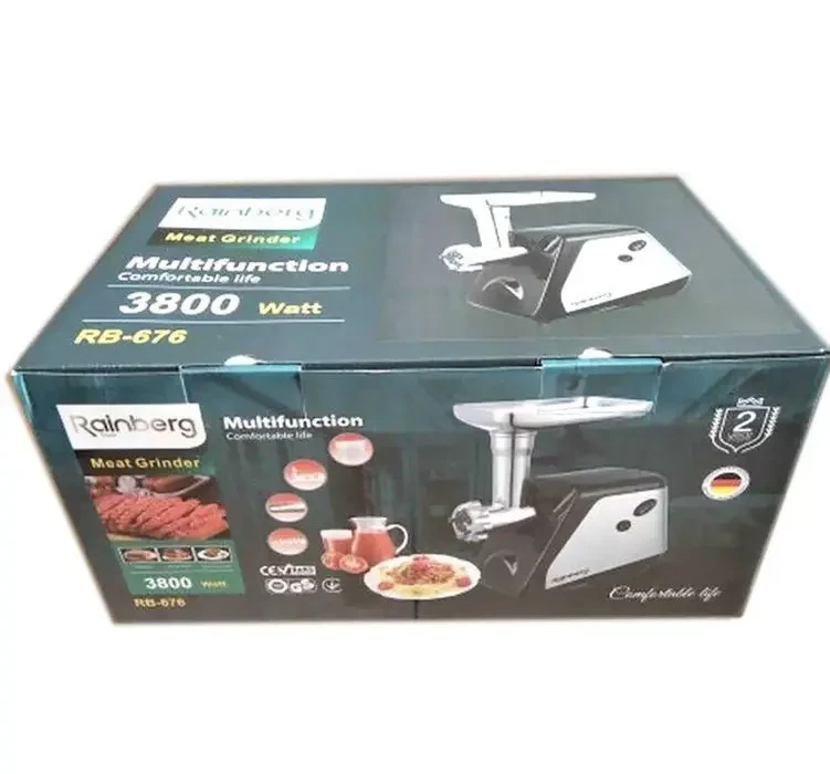 М'ясорубка електрична Rainberg RB-676 із соковижималкою 3800W - фото 4 М'ясорубка електрична Rainberg RB-676 із соковижималкою 3800W - фото 4